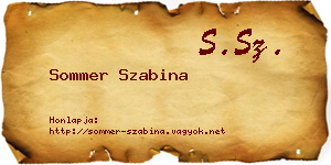 Sommer Szabina névjegykártya